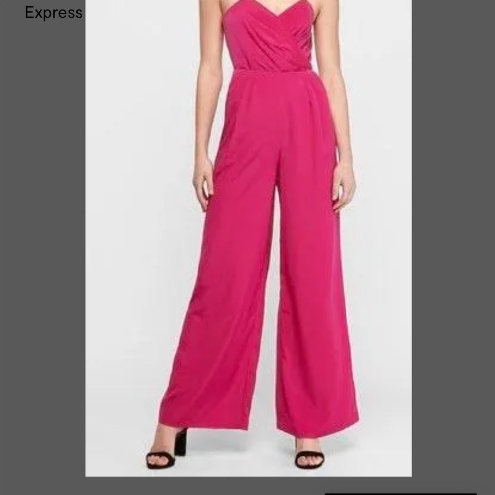 Express Strapless Jumpsuit - NWT Size 8 -Hot Pink Fuchsia